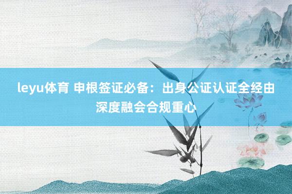 leyu体育 申根签证必备：出身公证认证全经由深度融会合规重心