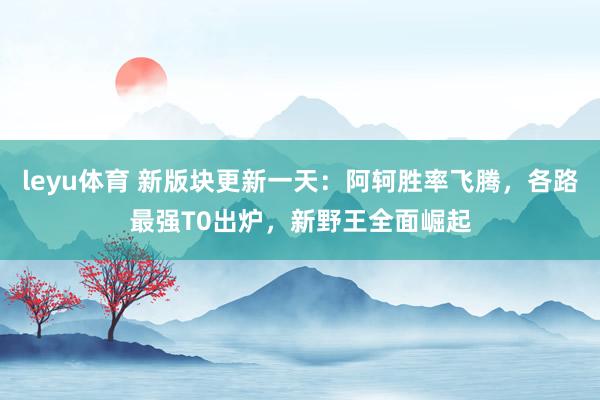 leyu体育 新版块更新一天：阿轲胜率飞腾，各路最强T0出炉，新野王全面崛起